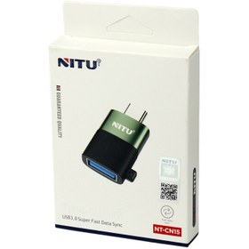 تصویر تبدیل OTG تایپ سی نیتو (Nitu) مدل CN15 USB3.0سبز کابل ویدیویی و اتصالات نیتو