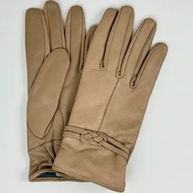 تصویر دستکش زنانه چرم مدل کمربندی 