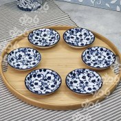 تصویر نعلبکی دنی هوم سرامیکی گل آبی جدید کد60 