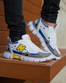 تصویر کفش مردانه مدل NB 827 (سفید آبی) Men's shoes model NB 827 (white and blue)