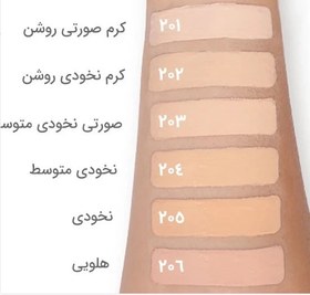 تصویر کرم پودر پمپی شیشه ای کانفست SPF 30 بدون چربی با نمای مات - 203 confest liquid pump foundation spf 30 matte and soft