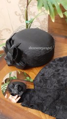 تصویر کلاه پیلباکس محدب در رنگبندی دلخواه - سفید تزیین نواری مدل دوم kolah pilbax