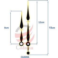 تصویر عقربه ساعت مشکی طلایی 15 سانتی 