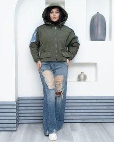 تصویر کاپشن ترکیبی پشت جین kapshen