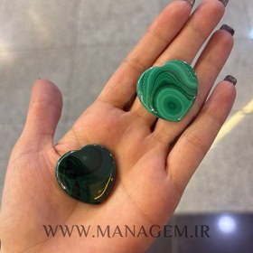 تصویر سنگ مالاکیت تراش قلب 