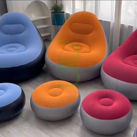 تصویر مبل بادی ۱ نفره با زیرپایی 