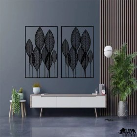 تصویر استیکر دیواری 2 تکه طرح برگ 