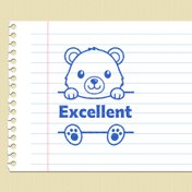 تصویر مهر تشویقی انگلیسی خرس و جغد 