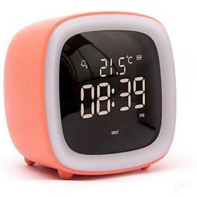 تصویر ساعت رومیزی به همراه چراغ خواب مدل Cute Pet TV Night-light Alarm Clock 