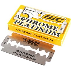 تصویر تیغ سنتی بیک مدل Platinum Chromium Double Edge (20 بسته 5 عددی) 