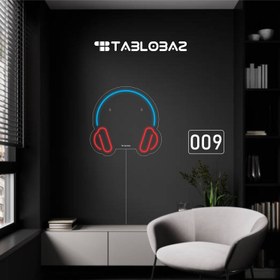 تصویر تابلو نئون فلکسی مدل دسته هدفون کد 009 Flexi neon sign, Head phone code 008