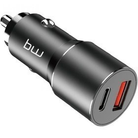 تصویر شارژر فندکی 52.5 وات فست و PD دو پورت bw مدل CR9 bw cr6 