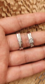 تصویر حلقه ست نقره نامتقارن Different wedding rings made by sterling silver