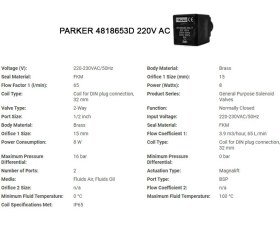 تصویر بوبین 220 ولت AC پارکر 