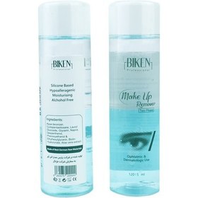 تصویر محلول دو فاز پاک کننده آرایش چشم و لب بیکن Biken Make Up Remover Two Phase Ophtamic And Dermatologic Use