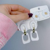 تصویر گوشواره میخی آویز و گل 