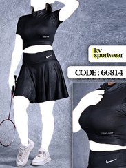 تصویر ست کراپ دامن تنیس زنانه NIKE کد 005 NIKE womens tennis skirt crop set code 005