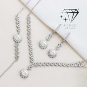 تصویر فول ست نقره طرح مروارید – کد 12 