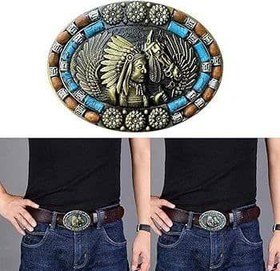 تصویر سگک کمربند طرح سرخپوست 