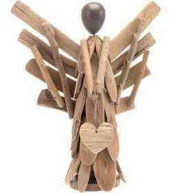 تصویر عروسک دکوري فرشته چوبي دست ساز با قلب آويز کد 12K813 ا Hand Made Wooden Angel with Pendants Heart 12K813 Hand Made Wooden Angel with Pendants Heart 12K813