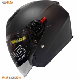 تصویر کلاه کاسکت بدون فک مشکی مات DFG کد 218 DFG Matte Black Helmet Without Jaws Code 218