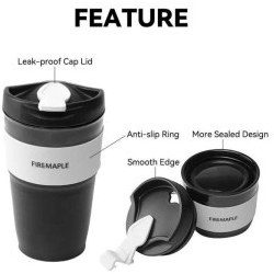 تصویر لیوان تاشو سیلیکونی درب دار Fire maple Silicon collapsible cup فایرمپل 