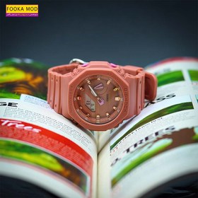 تصویر ساعت اسپرت زنانه کاسیو جی-شاک-صورتی G-Shock مدل GA-2100 