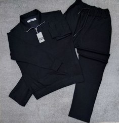 تصویر ست بلوز شلوار مردانه نیم زیپ پارچه پنبه گلکسی - L 