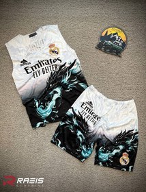 تصویر ست تاپ و شلوارک مردانه تمام چاپ اسپرت 