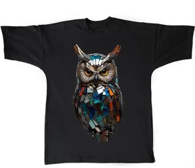 تصویر خرید تیشرت لش مین‌هارا طرح جغد فلزی – Metal Owl 