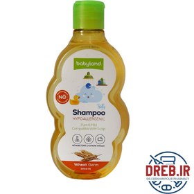 تصویر شامپو بچه حاوی پروتئین جوانه گندم بیبی لند 200 میلی لیتر _ Babyland Hypoallergenic Wheat Germ 200 Ml 