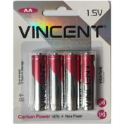 تصویر باتری قلمی وینسنت مدل کربن پاور بسته 4 عددی vincent Carbon Power Ultimate 1.5V Battery