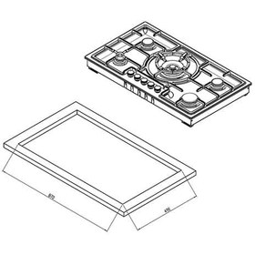 تصویر اجاق گاز استیل ۵ شعله کن مدل بتریا | Betria Can Steel Hob Model Betria