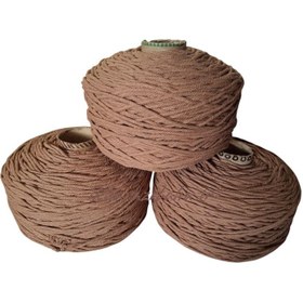 تصویر نخ مکرومه نسکافه ای شکلاتی 500گرمی