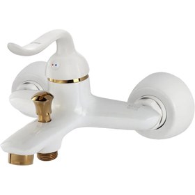 تصویر شیرالات کسری مدل رابین-حمام - سفید طلایی 