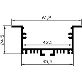 تصویر پروفیل لاین نوری توکار فنرخور سه لاین SL32 kenafi reillys linear light profile sl32