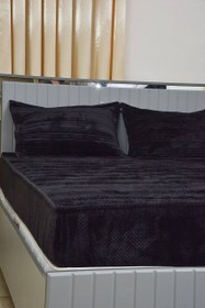 تصویر کاور تشک کشدار مخمل مدل صبا یک نفره 2 تکه سایز 120*200 - خردلی 