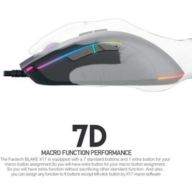 تصویر موس گیمینگ فنتک BLAKE X17 FANTECH BLAKE X17 RGB Gaming Mouse