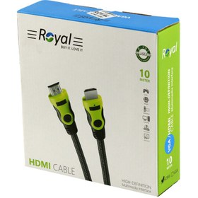 تصویر کابل Royal HDMI 10m پوست ماری پک دار Royal HDMI 10m Cable