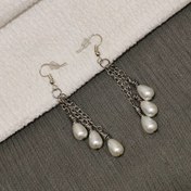 تصویر گوشواره آویز مروارید 