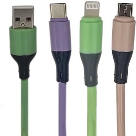 تصویر کابل تبدیل USB به microUSB/ لایتنینگ /USB-C سنتکس مدل CS-3.1 طول 1 متر SENTEX