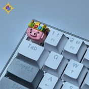 تصویر کیکپ کیبورد مکانیکال طرح Minecraft Pig 