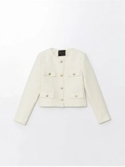 تصویر ژاکت بافتنی زنانه یقه دار اورجینال LC Waikiki 