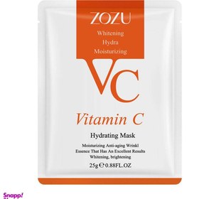 تصویر ماسک ورقه ای صورت زوزو مدل ویتامین سی وزن 25 گرم zozu zozu vitamin c face mask weight 25 grams