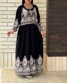 تصویر پیراهن ساحلی زنانه سایز بزرگ طرح اندونزی مدل 6119 