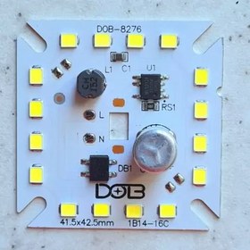 تصویر چیپ ال ای دی 16 وات ماژول دی او بی خازن دار رنگ سفید مهتابی برند دی او بی مناسب جهت تعمیر لامپ chip led dob 10w 220v 