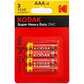 تصویر باتری قلمی کداک مدل Super Heavy Duty ZINC بسته 4 عددی باتری باتری باتری قلمی متفرقه از فناوری روی – کربن بهرمند هست 1.5 4 مدل باتری نیم قلمی کداک مدل Super Heavy Duty ZINC بسته 4 عددی