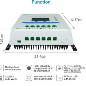 تصویر شارژ کنترلر 60A و 24V مدل VS6024AU سری PWM برند EPEVER EPEVER Solar Charge Controller 60A VS AU Series PWM VS6024AU