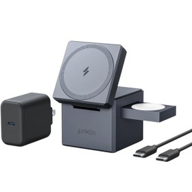 تصویر شارژر ۳ کاره انکر مدل Anker 3 - in - 1 Cube With MagSafe 