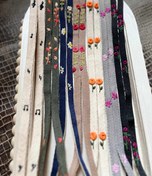 تصویر بند عینک گلدوزی شده دخترانه و زنانه طرح گل سایز ۸۵ تا ۹۵ سانت 